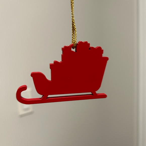 NWOT- Louis Vuitton Red Santa Sleigh Luxury Ornament - Picture 3 of 3